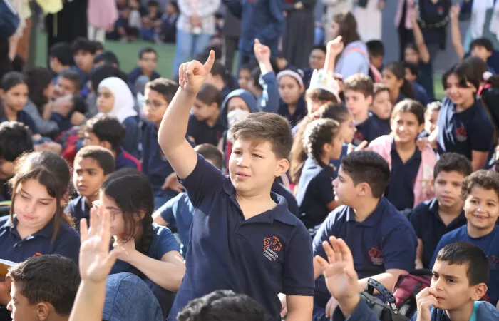 Kid raising hand